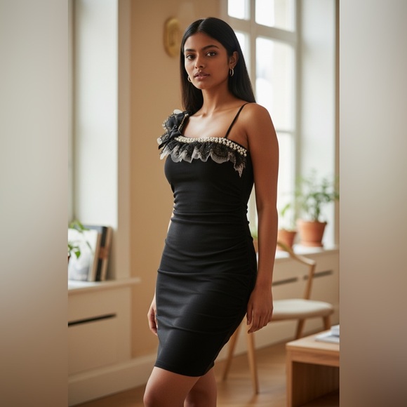 Betty Dresses & Skirts - BETTY BEADED LACE TOP STRAPPED DRESS